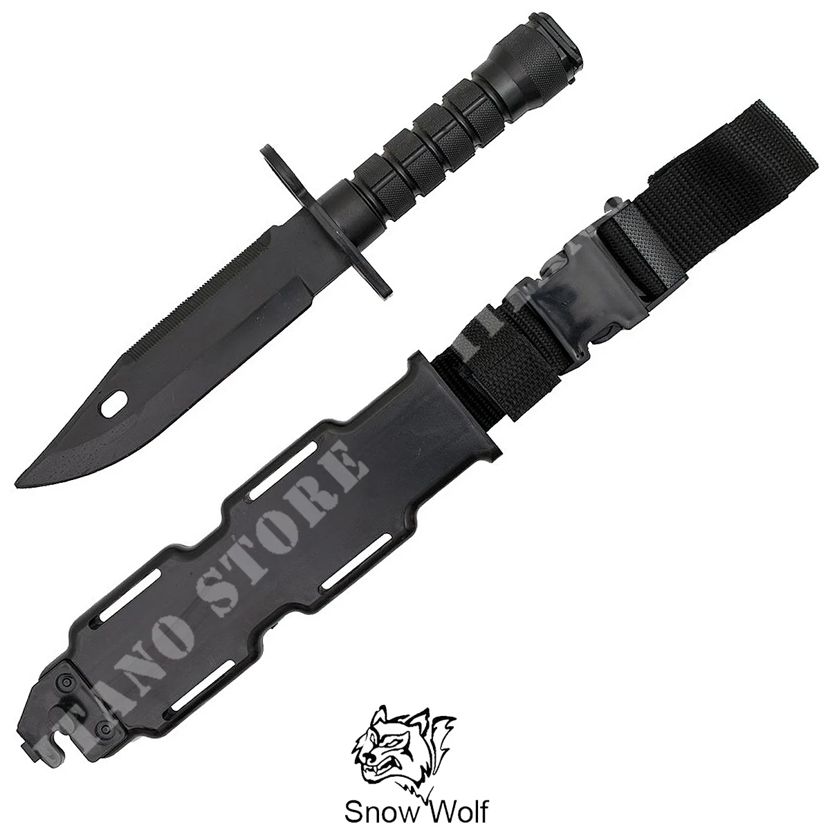CUCHILLO/BAYONETA M9 DE IMAGEN NEGRA LOBO DE LAS NIEVES (SW-TD013)