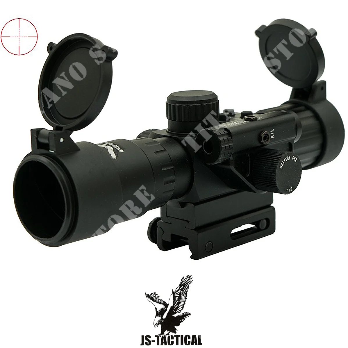 Mira telescópica de 30 mm con aumento de 4x y láser rojo JS Tactical (JS-4X30IR)