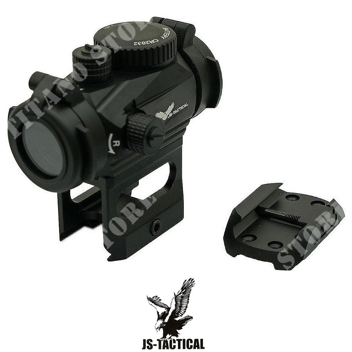 Mira de punto rojo con elevador de 1 pulgada, negra, JS Tactical (JS-BD03)