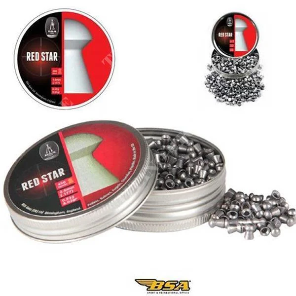 450 CABEZALES REDONDOS ESTRELLA ROJA CAL. 4.5 BSA (ICB042)