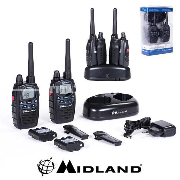 PAREJA DE TRANSCEPTORES G7 PRO BLACK BIBAND MIDLAND (C1090) (C1090.06)